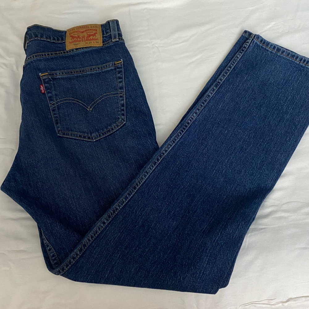 Men’s 505 Regular Fit Levi Jeans In Blue Wash Size Waist 34. - Picture 2 of 8